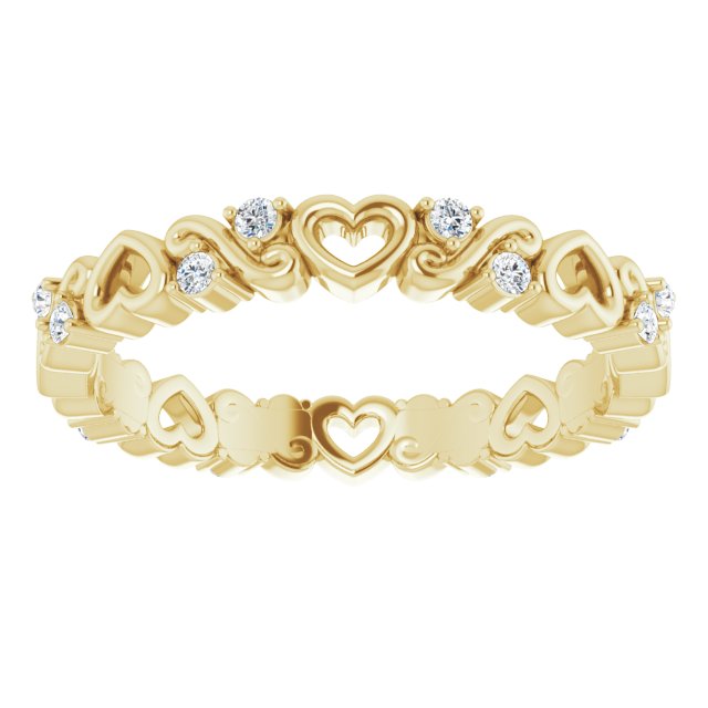 1/8 CTW Natural Diamond Heart Eternity Band