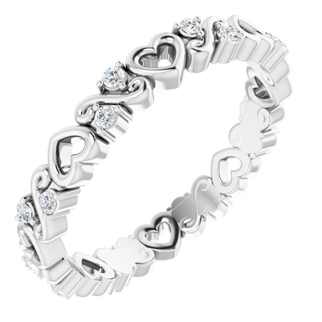 1/8 CTW Natural Diamond Heart Eternity Band