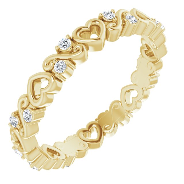 1/8 CTW Natural Diamond Heart Eternity Band