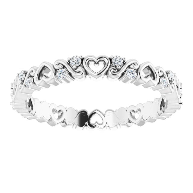 1/8 CTW Natural Diamond Heart Eternity Band