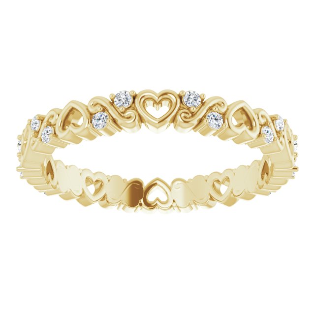 1/8 CTW Natural Diamond Heart Eternity Band