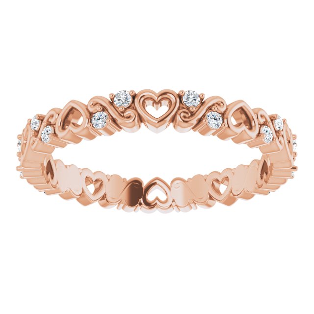 1/8 CTW Natural Diamond Heart Eternity Band