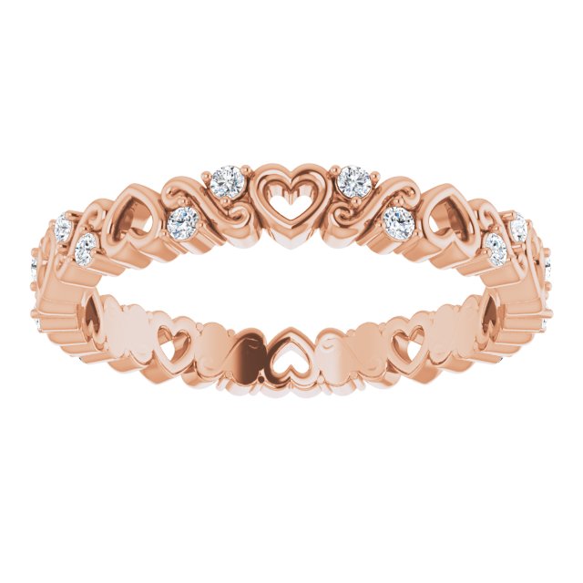 1/8 CTW Natural Diamond Heart Eternity Band