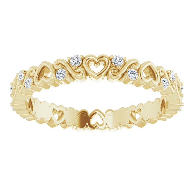 1/8 CTW Natural Diamond Heart Eternity Band