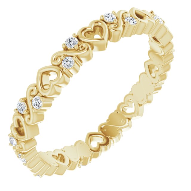 1/8 CTW Natural Diamond Heart Eternity Band