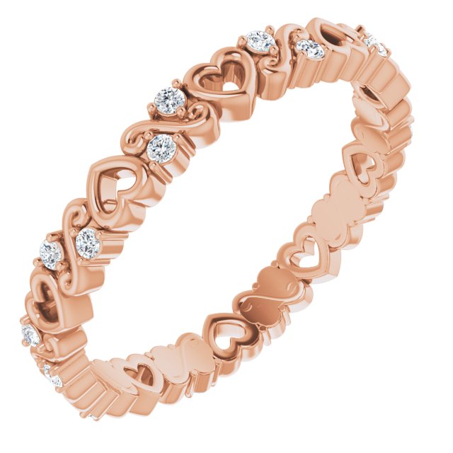 1/8 CTW Natural Diamond Heart Eternity Band
