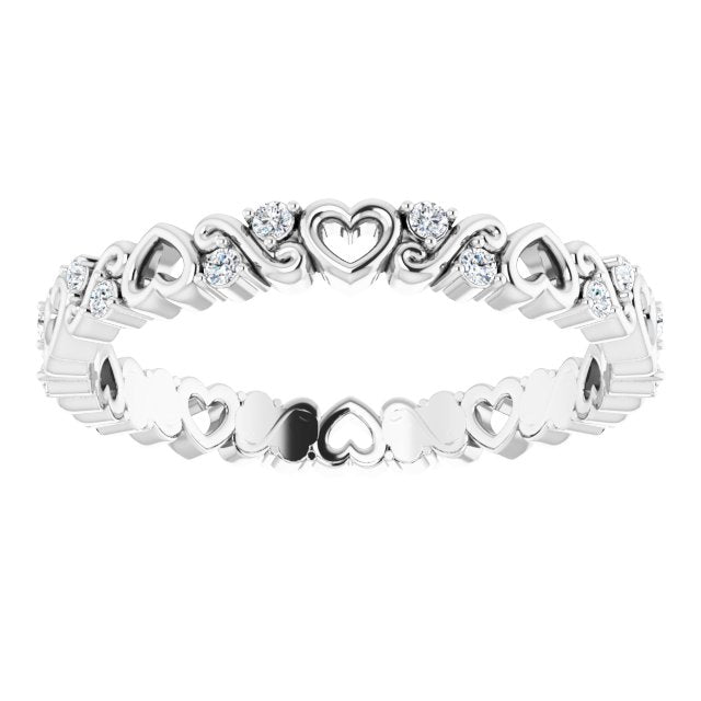 1/8 CTW Natural Diamond Heart Eternity Band