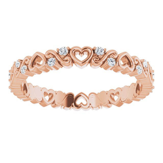 1/8 CTW Natural Diamond Heart Eternity Band