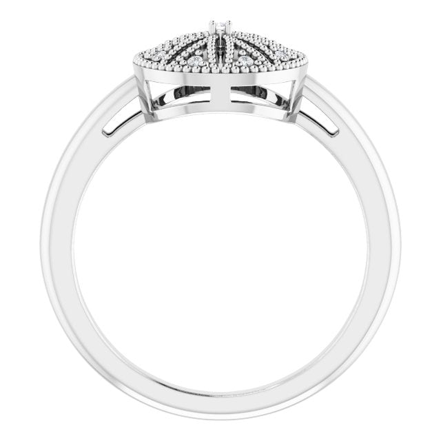 Round .04 Natural Diamond Filigree Ring