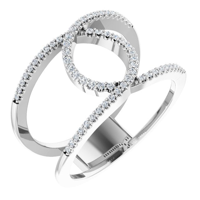 1/5 CTW Natural Diamond Interlocking Loop Ring