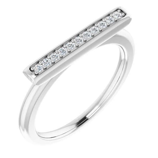 1/10 CTW Natural Diamond Bar Ring