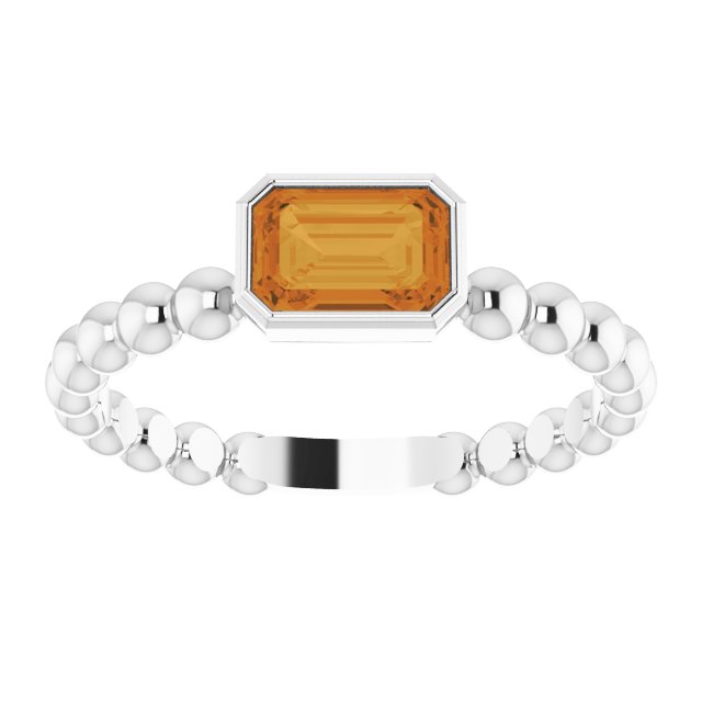 Emerald Natural Citrine Family Stackable Ring