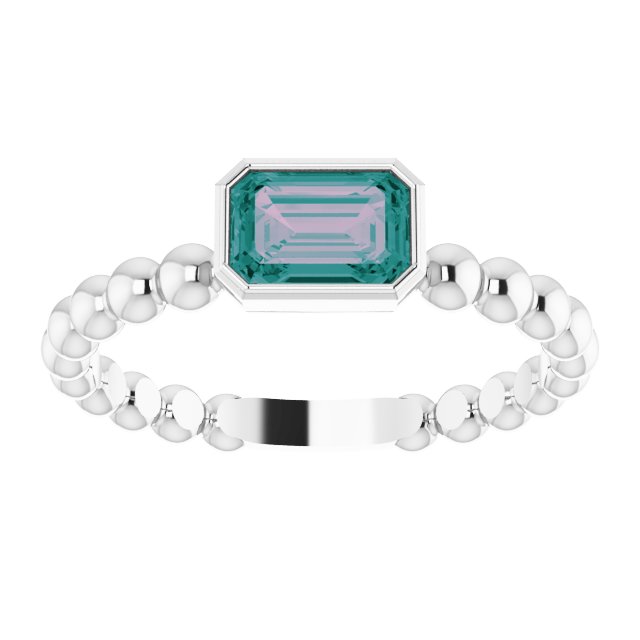 Emerald Lab-Grown Alexandrite Family Stackable Ring