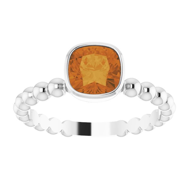 Cushion Natural Citrine Family Stackable Ring