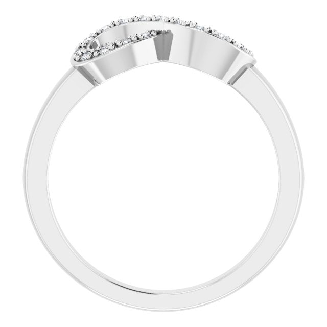 1/10 CTW Natural Diamond Infinity-Inspired Ring
