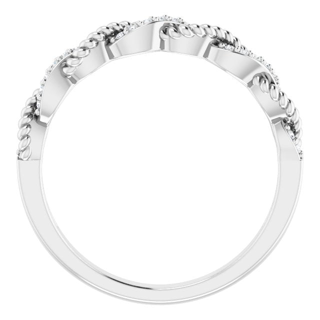 .08 CTW Natural Diamond Stackable Ring