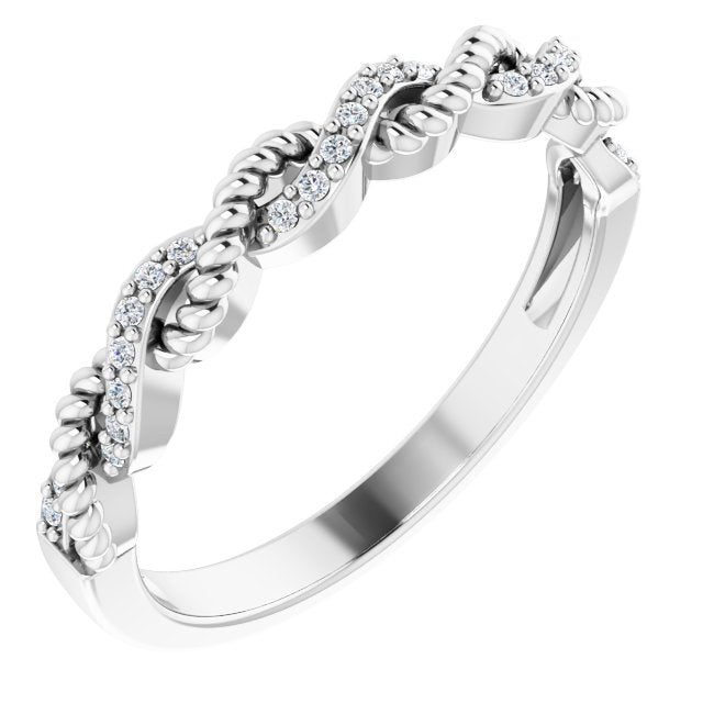 .08 CTW Natural Diamond Stackable Ring