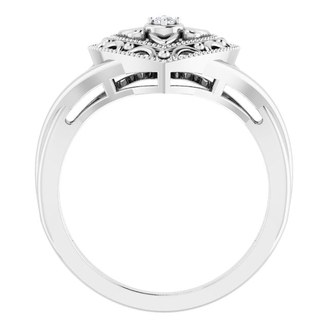 .025 CTW Natural Diamond Heart Ring