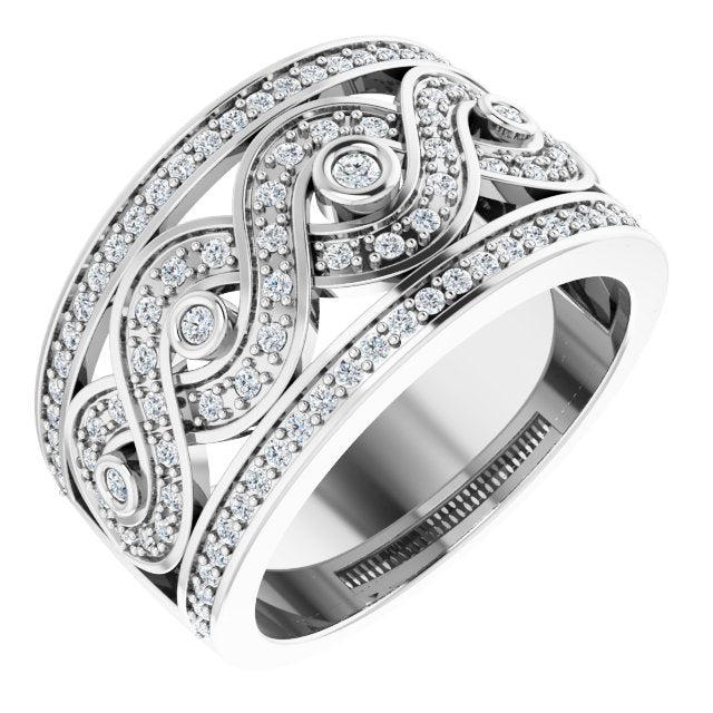 5/8 CTW Natural Diamond Openwork Infinity-Inspired Band