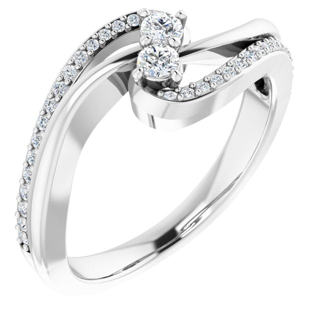 1/4 CTW Natural Diamond Two-Stone Ring