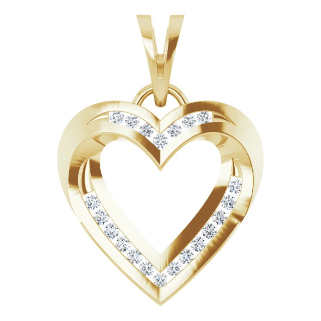 Round 1/4 CTW Natural Diamond Heart Pendant