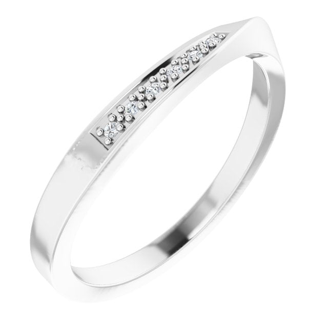 .03 CTW Natural Diamond Wave Ring