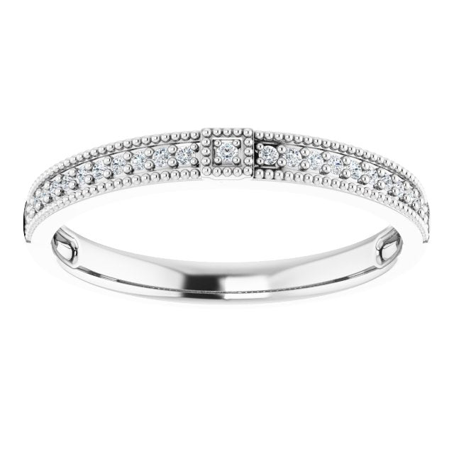 .07 CTW Natural Diamond Stackable Ring