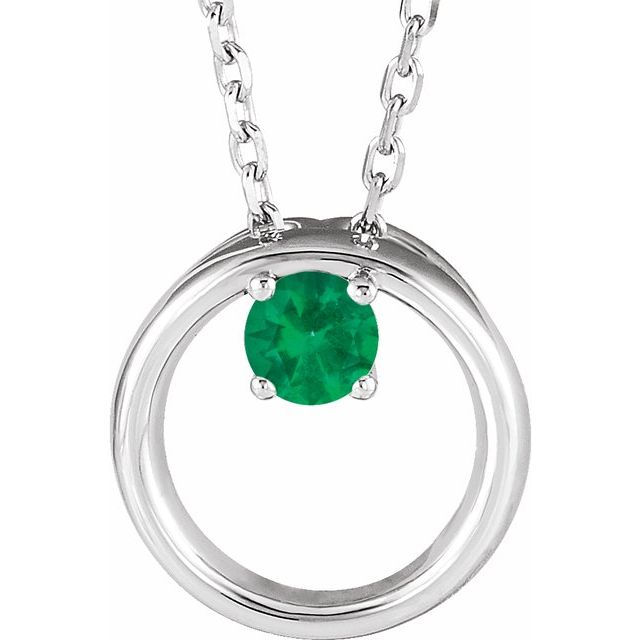 Natural Emerald Circle Necklace
