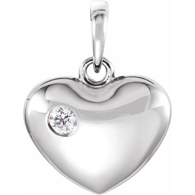 1/10 CT Natural Diamond Heart Pendant