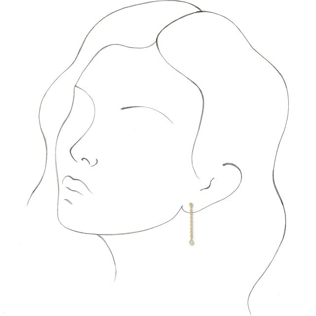 Round 1/5 CTW Natural Diamond Hinged Hoop Chain Earrings