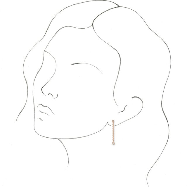 Round 1/5 CTW Natural Diamond Hinged Hoop Chain Earrings