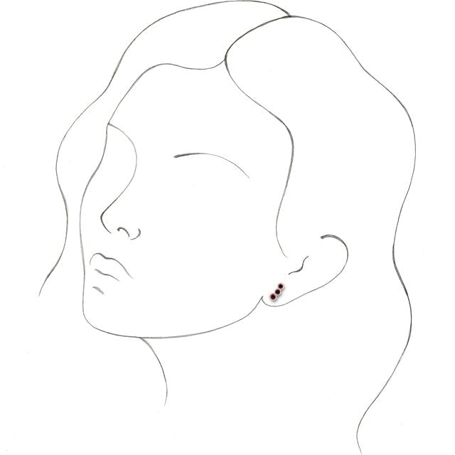 Round Natural Mozambique Garnet Ear Climbers