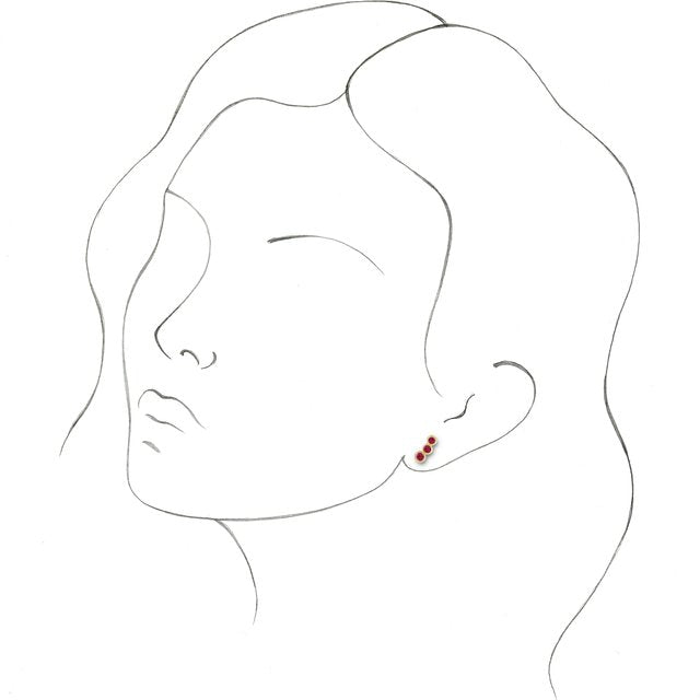 Round Natural Ruby Ear Climbers