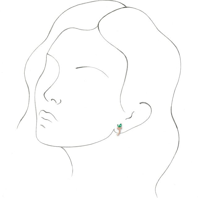 Marquise Lab-Grown Emerald Floral J-Hoop Earrings