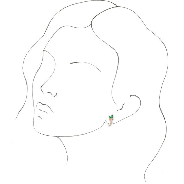 Marquise Natural Emerald Floral J-Hoop Earrings