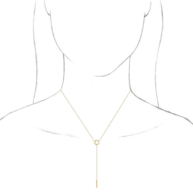 Circle & Bar "Y" Necklace