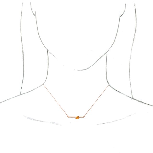 Pear Natural Citrine & 1/8 CTW Natural Diamond Necklace