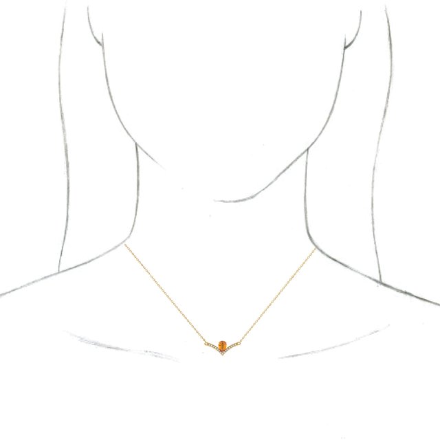 Pear Natural Citrine & .06 CTW Natural Diamond Necklace