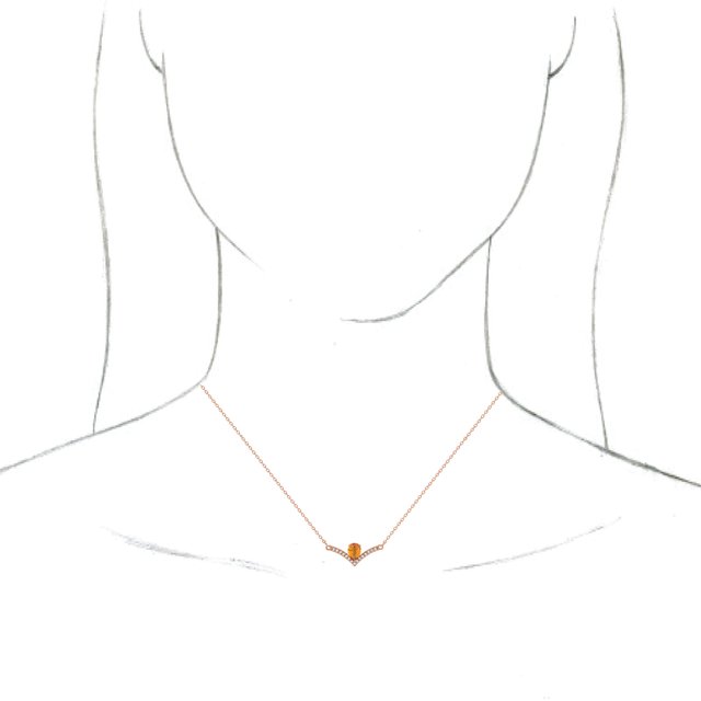 Pear Natural Citrine & .06 CTW Natural Diamond Necklace