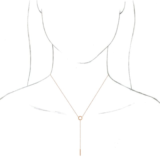 Circle & Bar "Y" Necklace