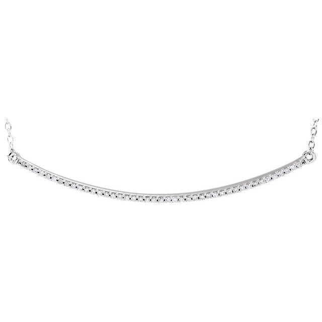 1/6 CTW Natural Diamond Bar Necklace