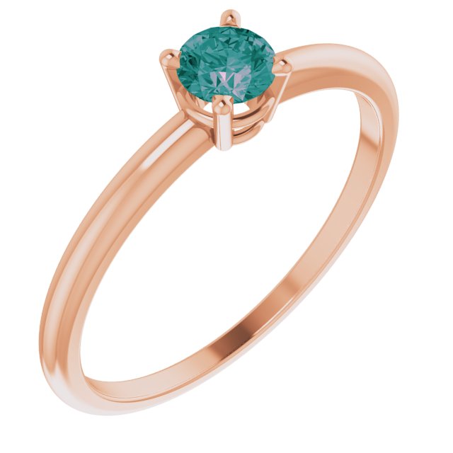 Round 4mm Lab-Grown Alexandrite Ring