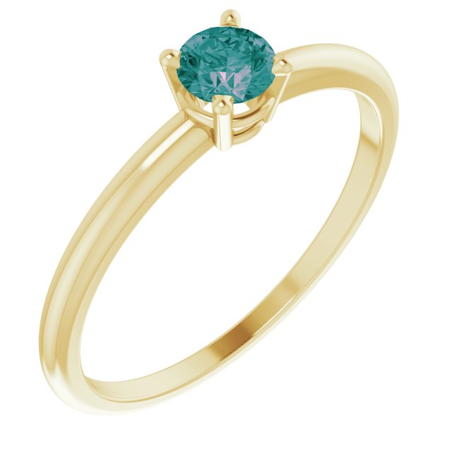 Round 4mm Lab-Grown Alexandrite Ring