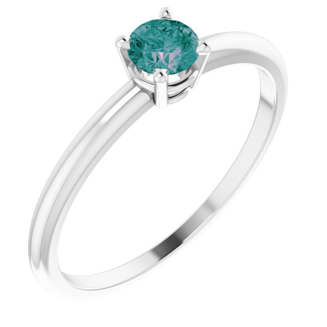 Round 4mm Lab-Grown Alexandrite Ring