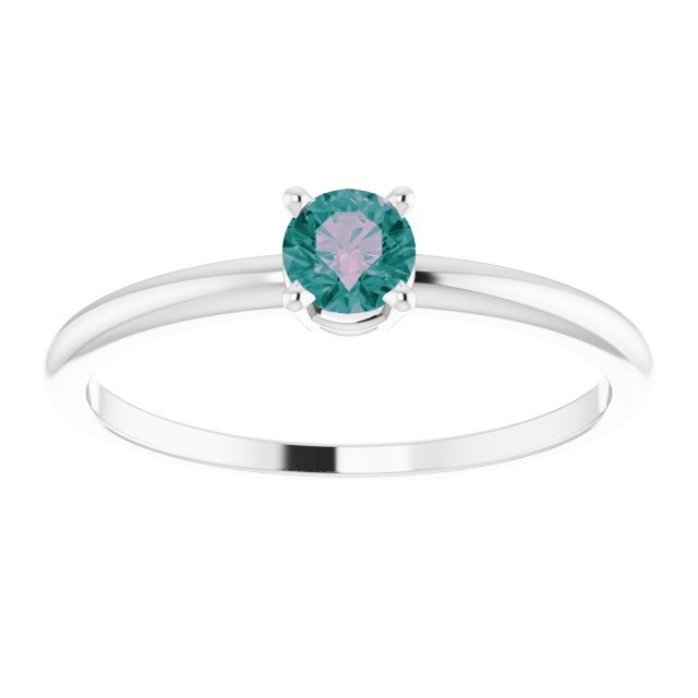Round 4mm Lab-Grown Alexandrite Ring
