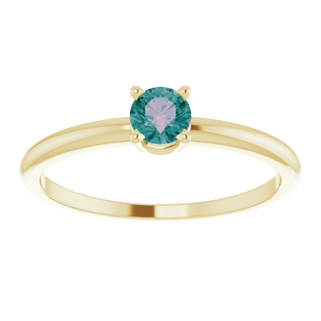 Round 4mm Lab-Grown Alexandrite Ring