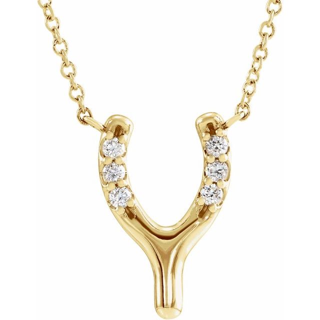 Round .08 CTW Natural Diamond Petite Wishbone Necklace