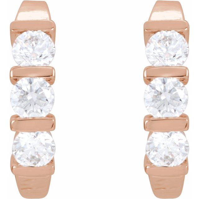 Round 1 1/2 CTW Natural Diamond J-Hoop Earrings