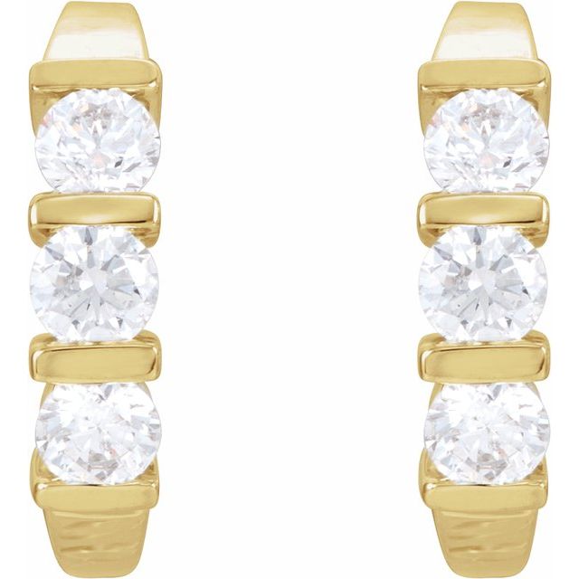 Round 1 1/2 CTW Natural Diamond J-Hoop Earrings