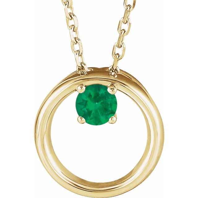 Natural Emerald Circle Necklace